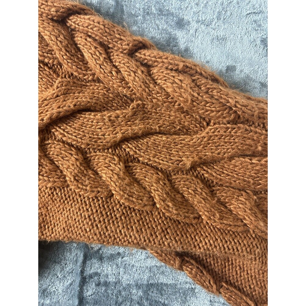 Zenana Sweater Womens Large Rust Brown Cable Knit Chunky Crewneck Pullover - Picture 8 of 8